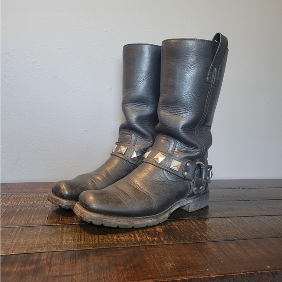 Frye Shoes - Frye Studded Mid Calf Leather Riding Boots | Biker| Minimal Wear | Size 7.5B